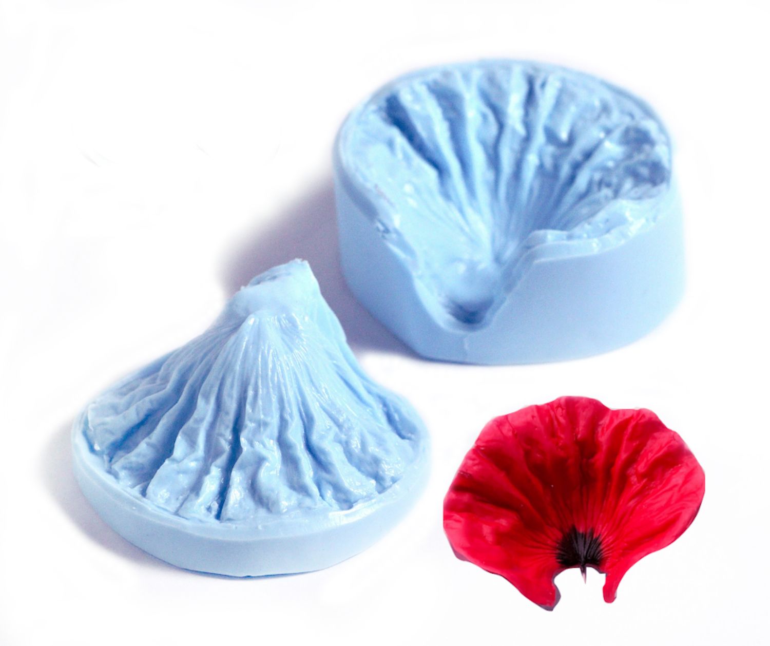 RED POPPY Flower Veiner + 2 Cutters ( Optional )