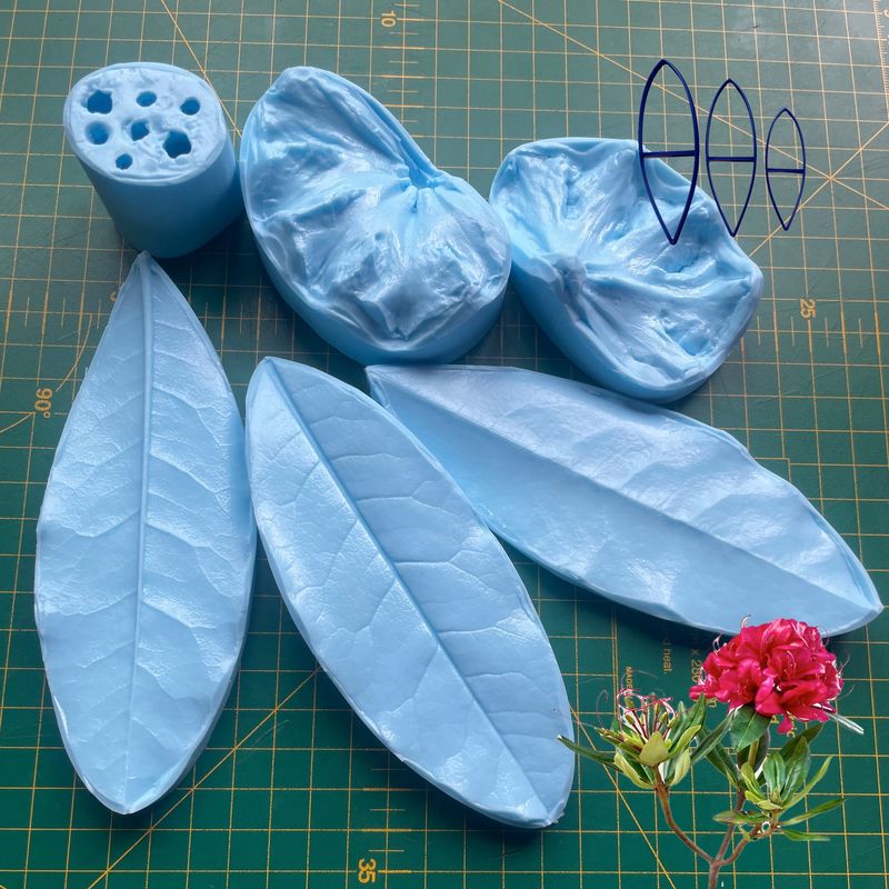 RHODODENDRON Leaf/ Petal/ Foliage Mold + Cutters ( Optional )