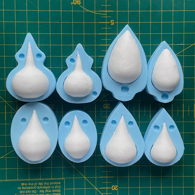 Rose Cone  for Cake Decorating &amp; Flower Making, Gumpaste or Clay, 4 x Shape, 2x Size