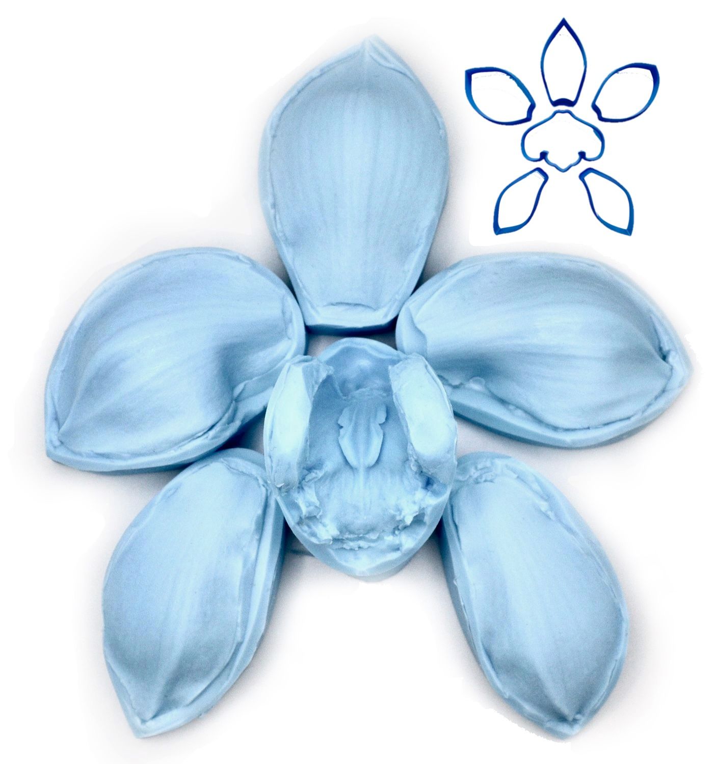 CYMBIDIUM Orchid Veiner Mold / Mould Set of 7  + Cutters, Optional