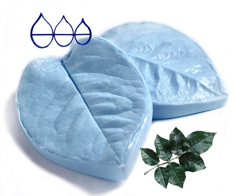 ROSE LEAF Veiner XXL 2-sided + - cutters