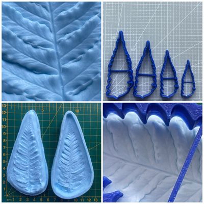 FERN Silicone Veiner Mold L + 4 Cutters FERN Silicone Veiner Mold L + 4 Cutters