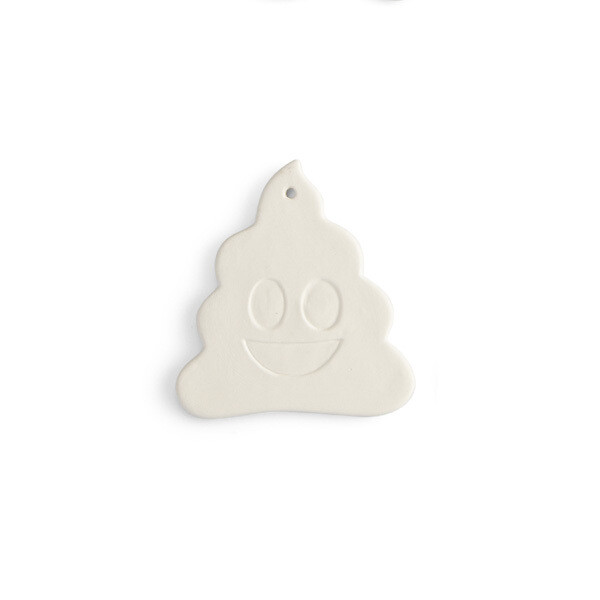 Poop Emoji Flat Ornament