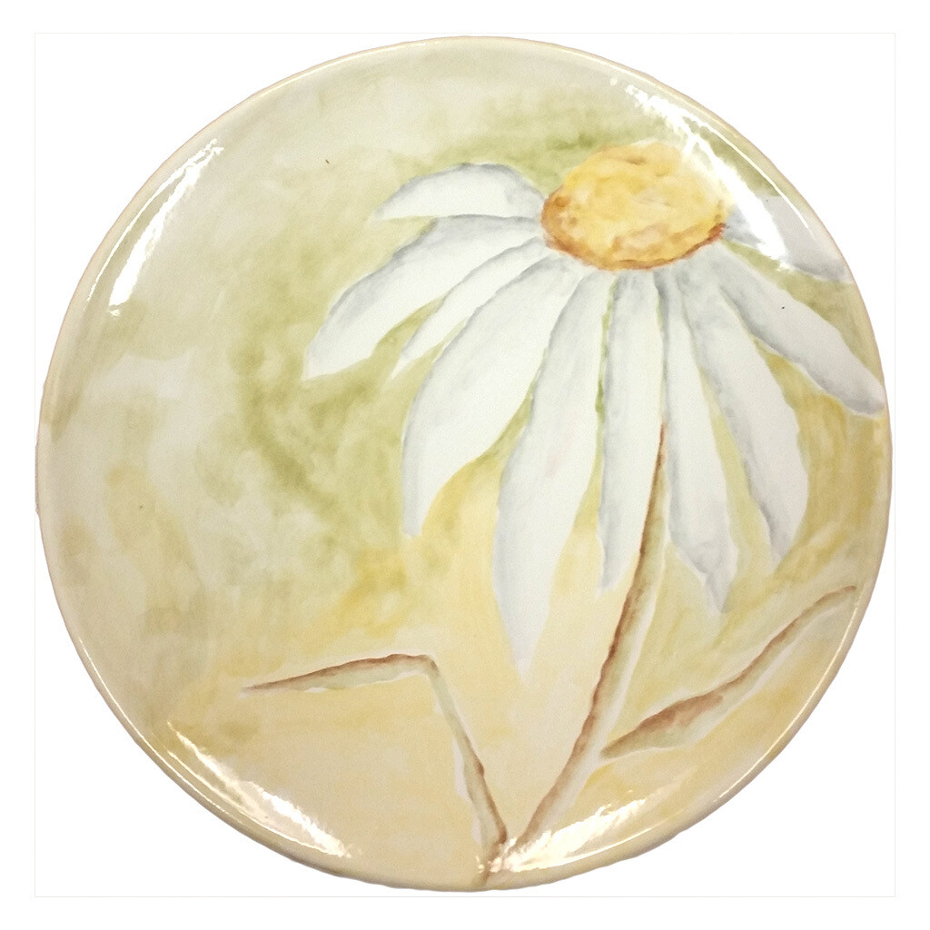 Watercolor Daisy Salad Plate with Project Guide & Paint Kit