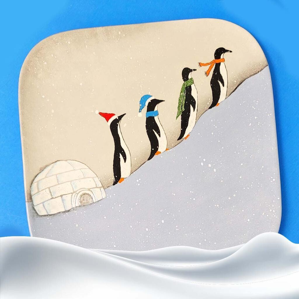 March of the Penguins Platter with Project Guide & Paint Kit