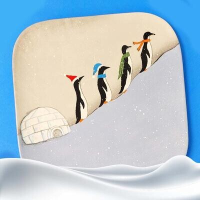 March of the Penguins Platter with Project Guide & Paint Kit