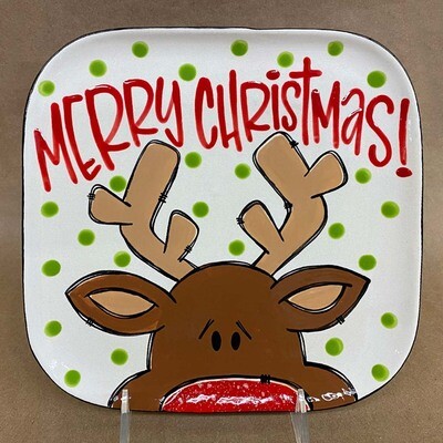 Randy The Reindeer Plate with Project Guide & Paint Kit