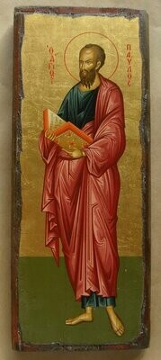 Icon St Paul Seriograp[h on canvas 35x13cm