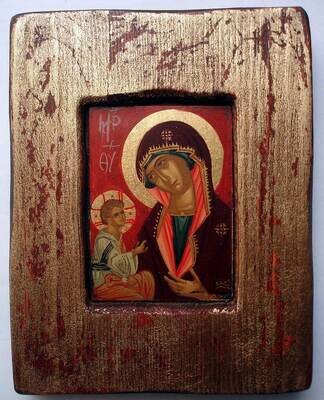 Icon Madonna Seriograph canvas on wood 16x12cm