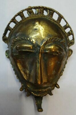 Brooch Baule Mask Reproduction - in heavy hand cast Bronze 6x4cm