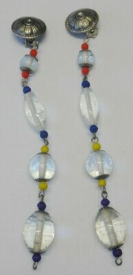 Earrings Mixed Beads 15cm Pair - Sterling Silver