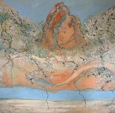 Approaching Mt Beerwah 1799 90x90cm Acrylic on canvas