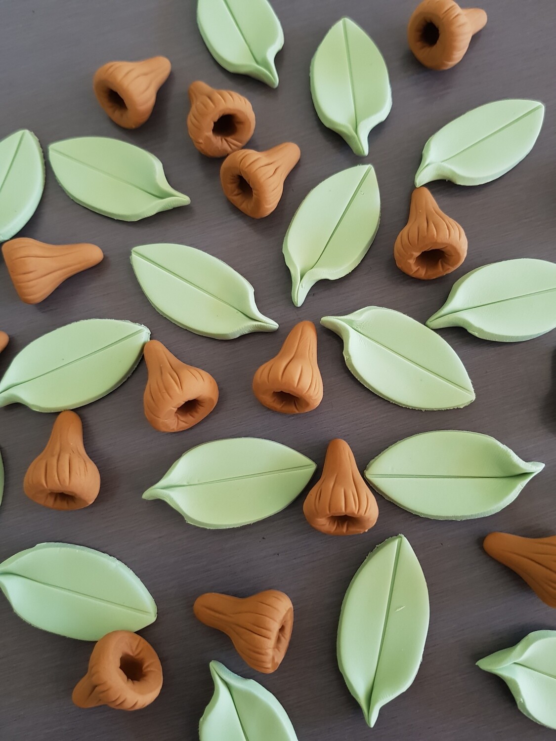 Gumnuts (4) &amp; Gum Leaf (4) Cake &amp; Cupcake toppers