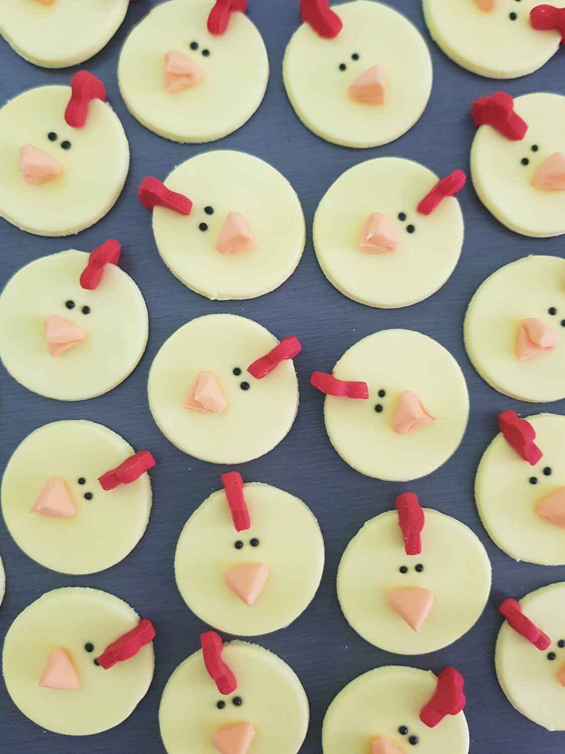 Chicken Face (6) Cupcake Toppers - mini