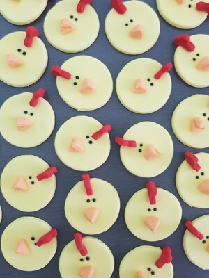 Chicken Face (6) Cupcake Toppers - mini