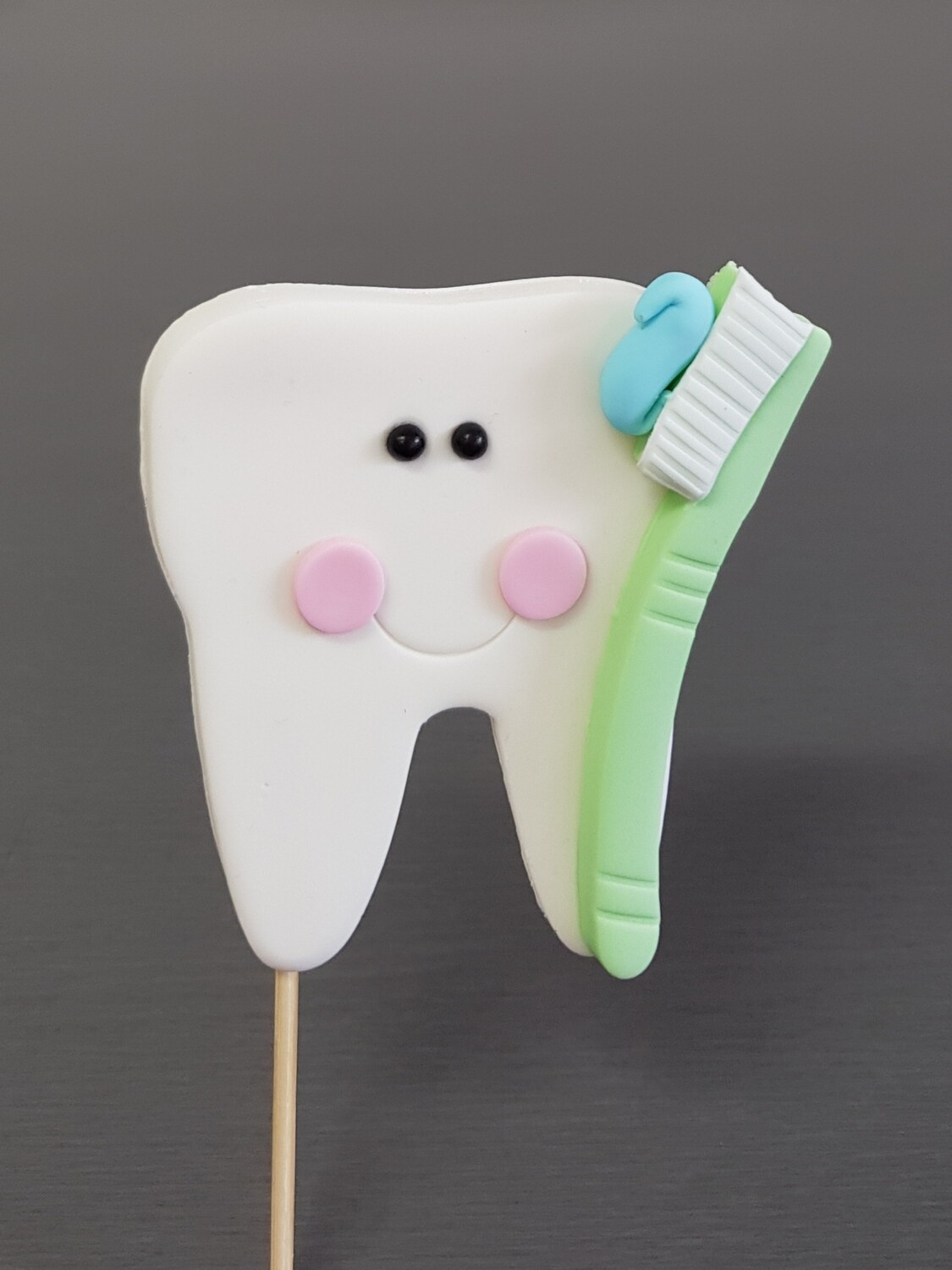 Tooth w.Brush Cake Topper