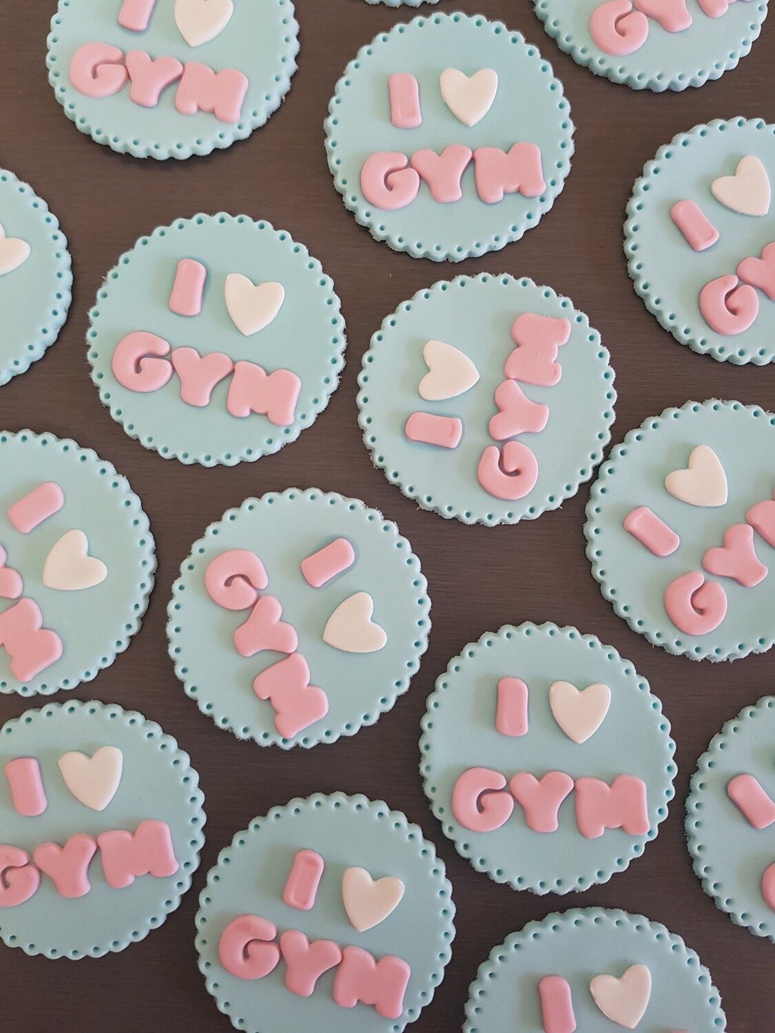 I LOVE GYM Cupcake Toppers