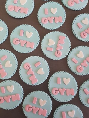 I LOVE GYM Cupcake Toppers