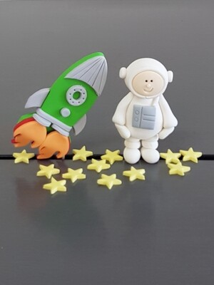 Astronaut &amp; Space Cake Topper Set