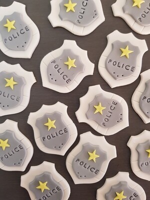 Police Badge Cupcake &amp; Cake Toppers