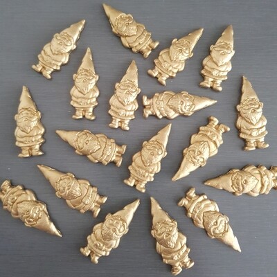 Gold Gnome (6) Cupcake &amp; Cake Toppers