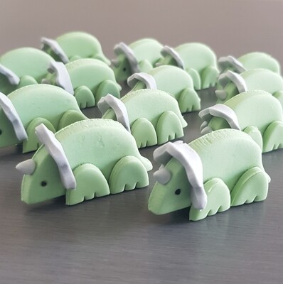 Dinosaur (green) Cake and Cupcake toppers