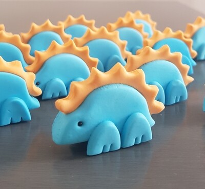 Dinosaur (blue) Cake and Cupcake toppers
