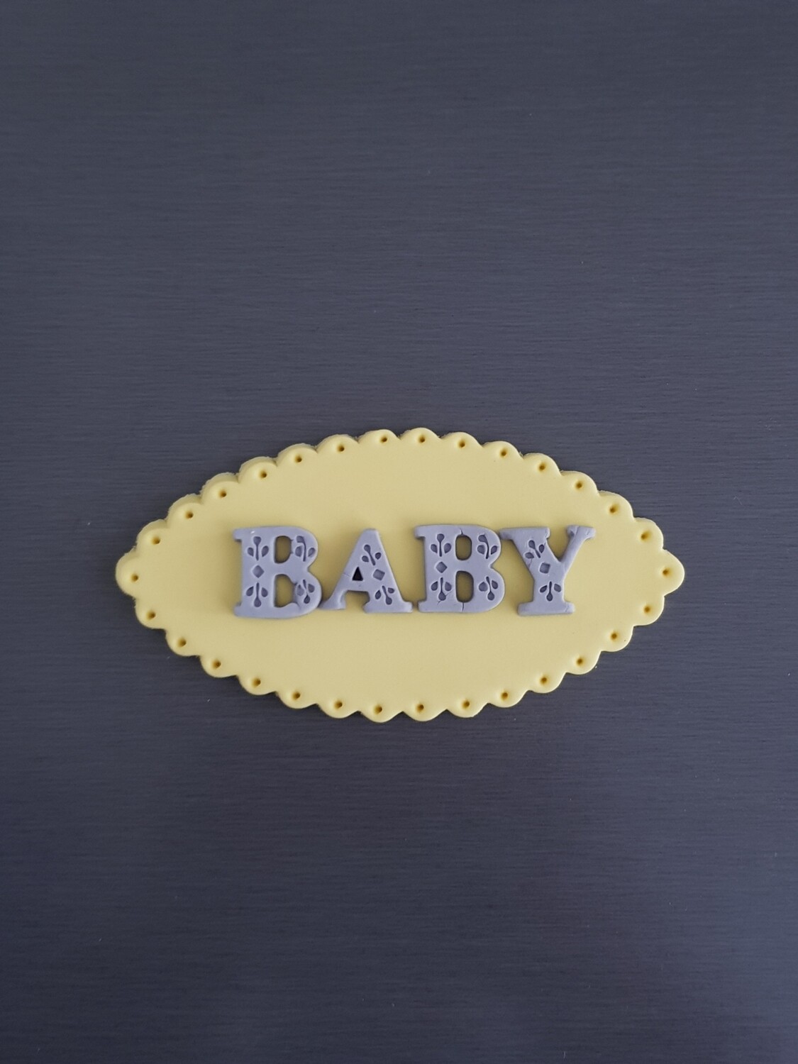 Baby Shower Cake Topper, Colour Option: Yellow &amp; Gray
