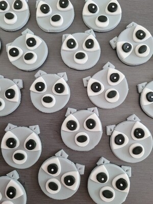 Racoon (6) cupcake toppers
