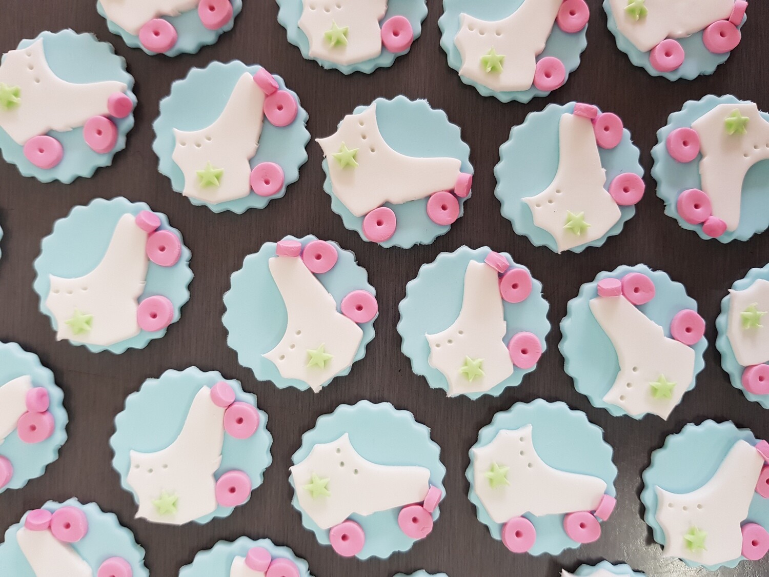 Roller Skate and 80&#39;s Disco Tape Cupcake Toppers, Pick Topper: Roller Skates (6)