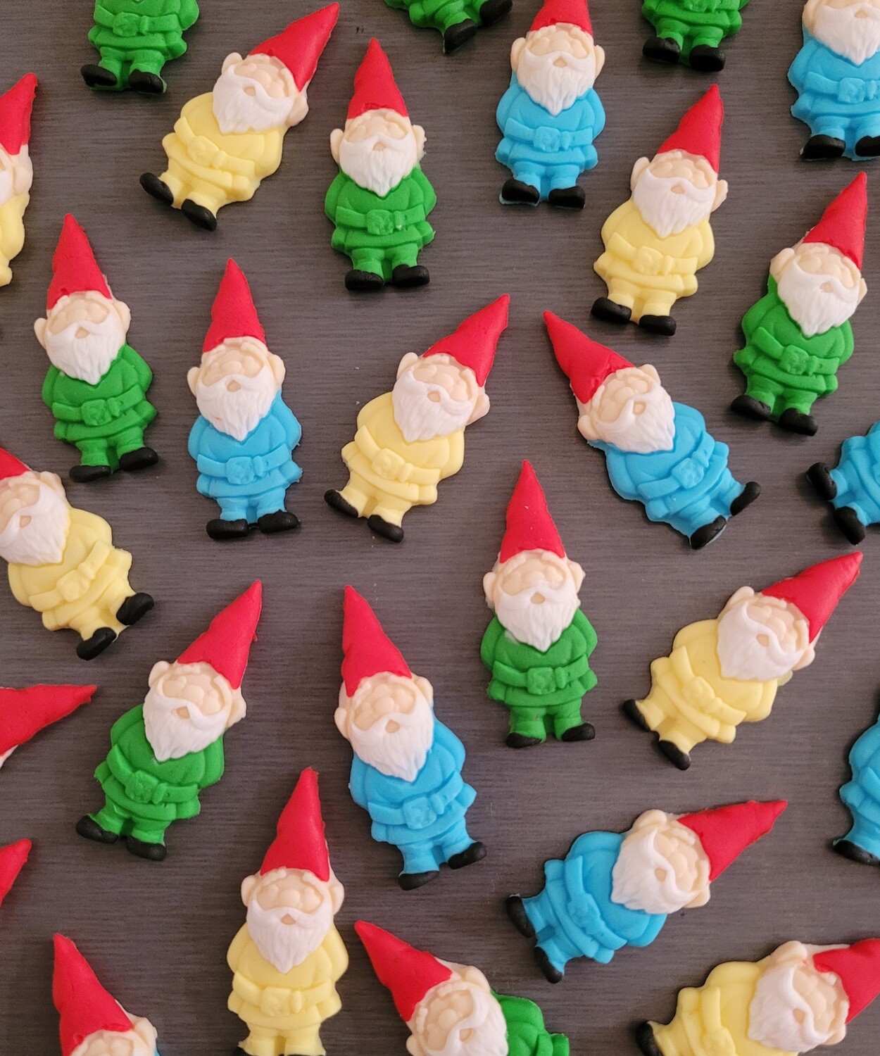 Coloured Gnome (6) Cupcake &amp; Cake Toppers
