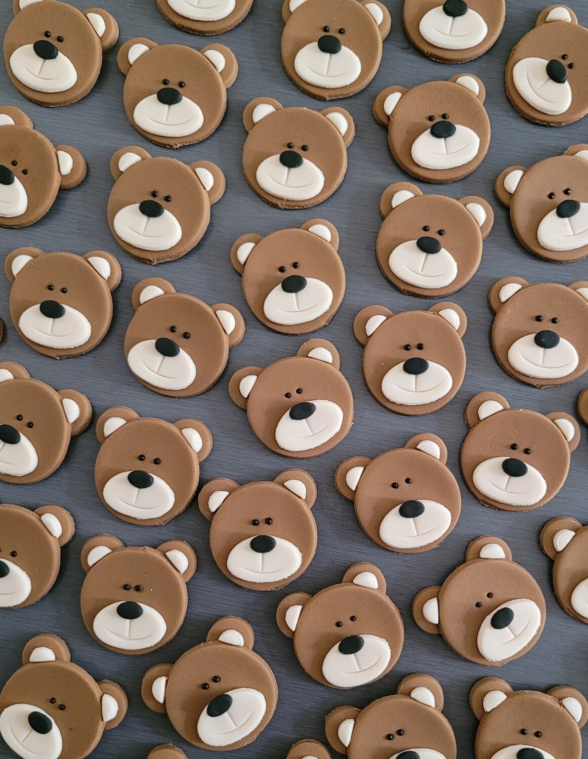 Teddy Bear Face (6) Cupcake Toppers
