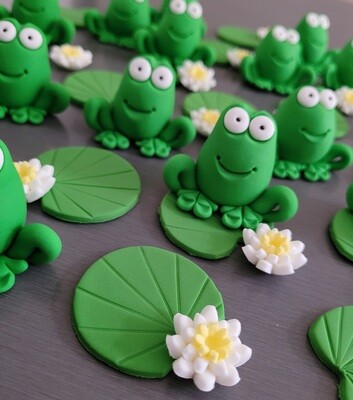 Frog Cake and Cupcake Toppers
