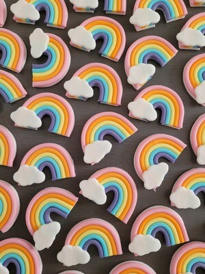 Pastel Rainbow Cupcake Toppers