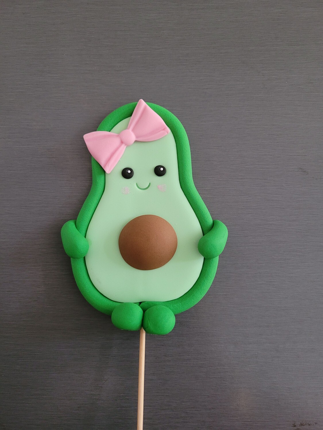 Avocado Cake Topper, Select topper style: Avo with Pink Bow