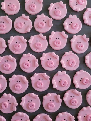 Pig face (6) Cupcake Toppers - mini
