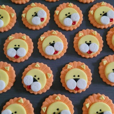 Lion face (6) Cupcake Toppers - mini