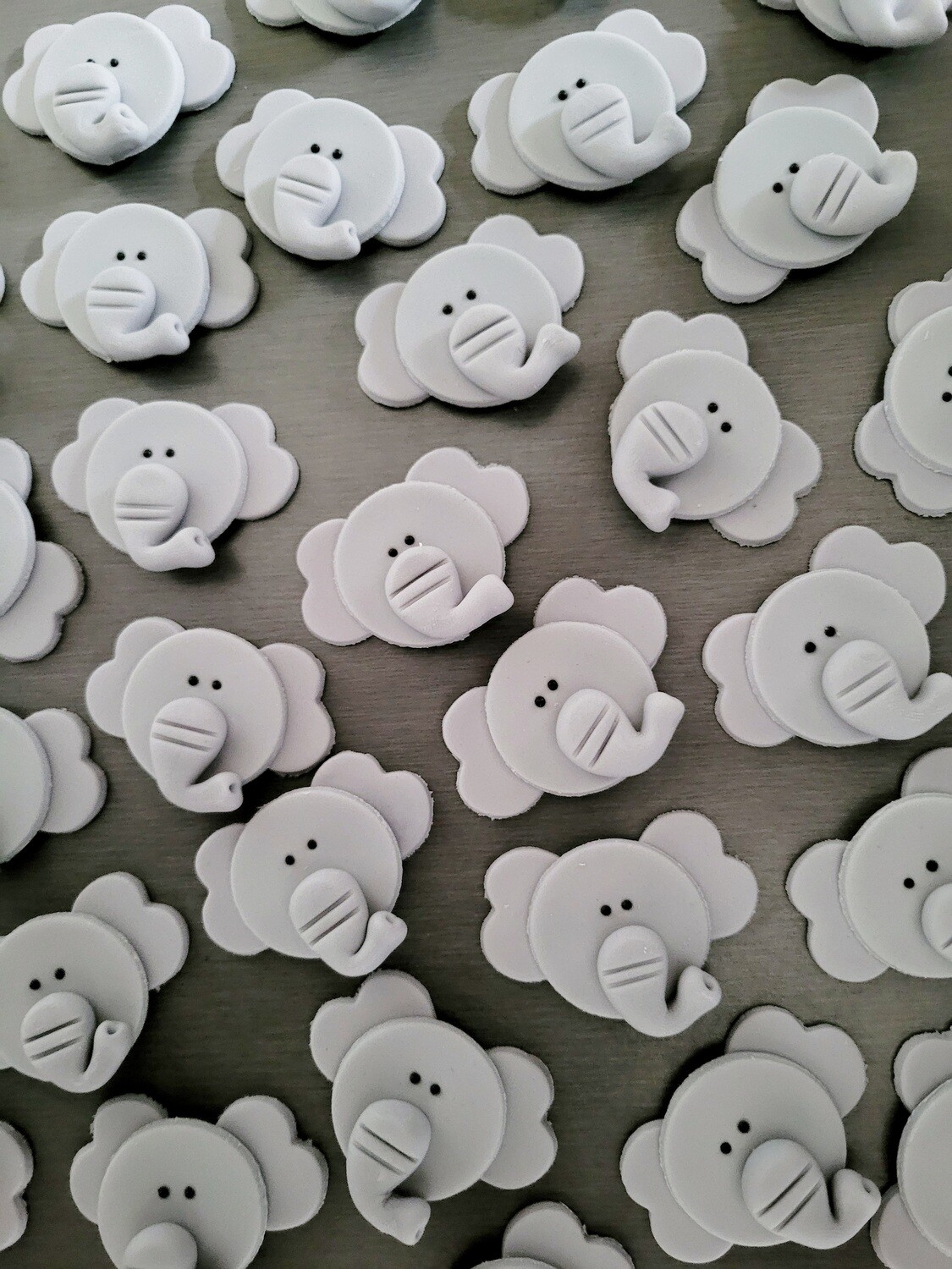 Elephant Face (6) Cupcake Toppers - mini