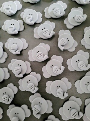 Elephant Face (6) Cupcake Toppers - mini