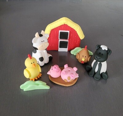 Farm Yard Cake Toppers (Red Barn)