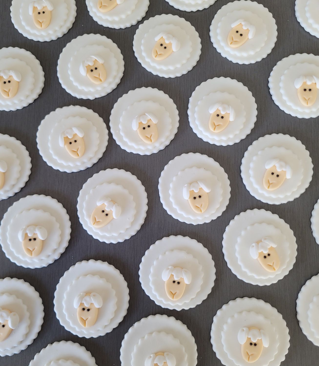 Sheep Ivory Face Cupcake Topper (Standard)