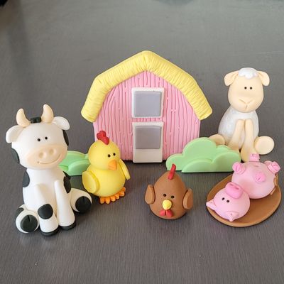 Farm Yard Cake Toppers (Pink Barn)