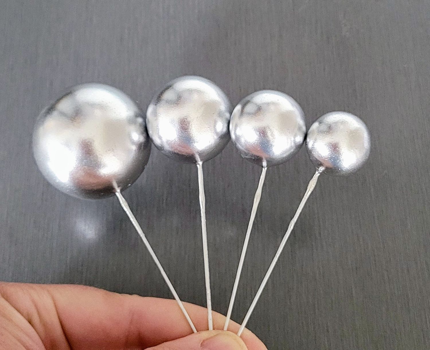 Cake Ball SILVER Decorations (single cake ball)