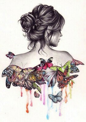 Girl & Butterflies