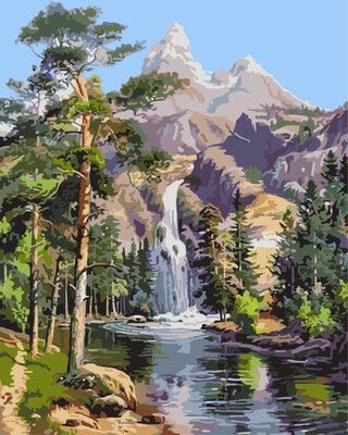 Mountain and Waterfalls