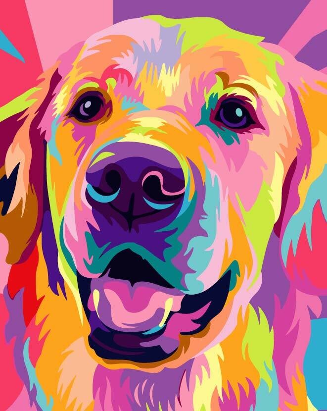 Pop Art Colorful Dog