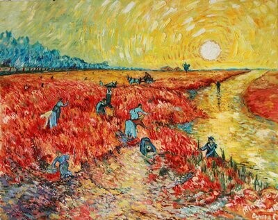 The Red Vine Yard By Vincent Can Gogh