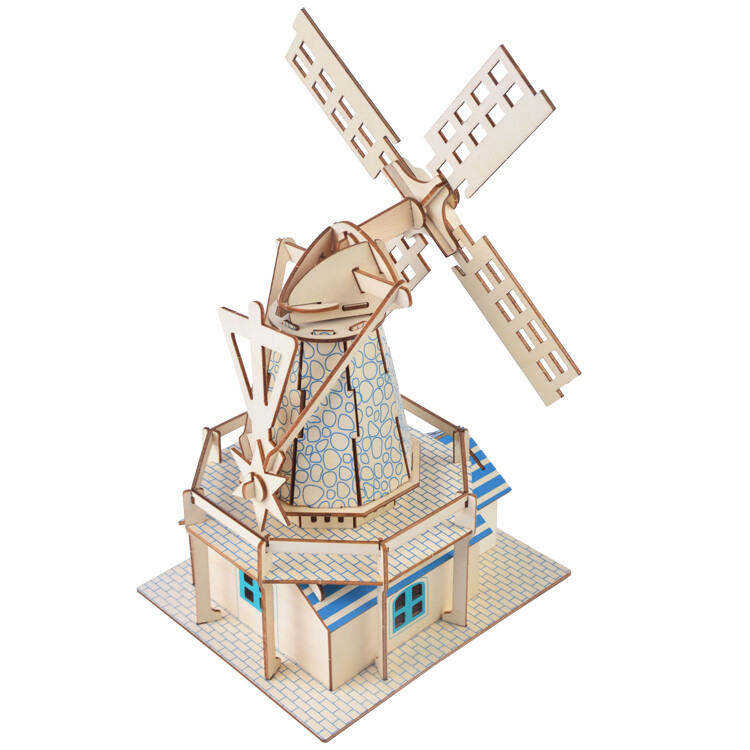 DIY 3D Wooden Puzzle- Dutch Windmill