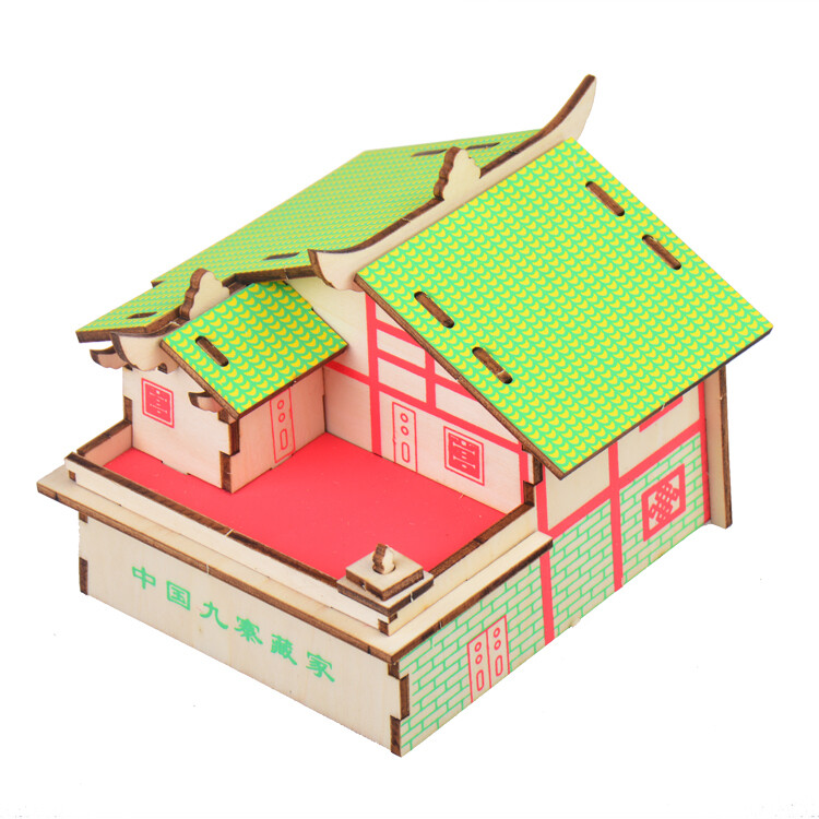 DIY 3D Wooden Puzzle- Juizhai Tibetan House