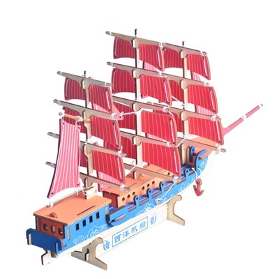 DIY 3D Wooden Puzzle- European Sailing Ship
